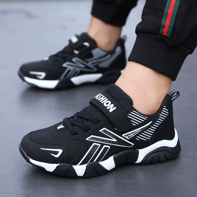 Мужская обувь осень новая детская водонепроницаемая кожаная спортивная обувь среднего и большого мальчика нескользящая беговая обувь фабрика оптом