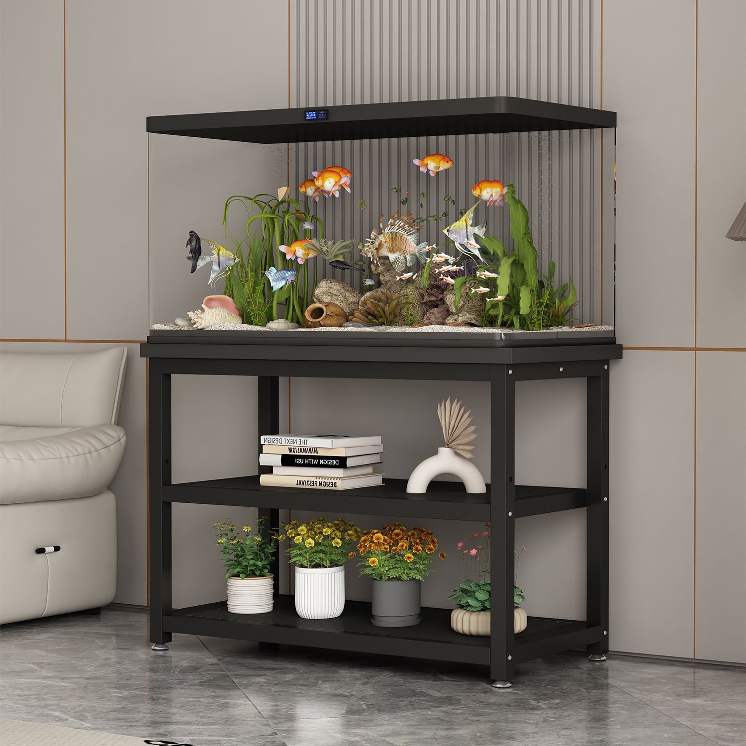 Multi-Tank Rack Double-Layer Two-Layer Fish Tank Rack Living Room Household Fish Tank Base Cabinet Thickened Plate Metal Load-Bearing Hot Sale