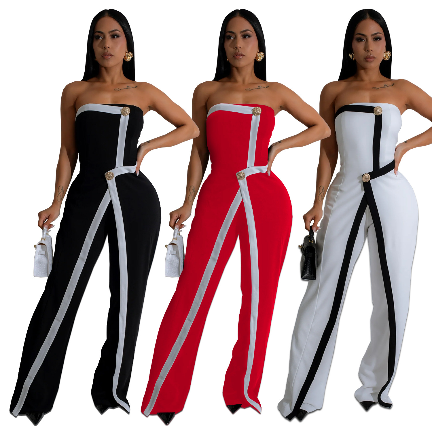C7205 Aliexpress transfronterizo Amazon Europa y América de moda de mujer sexy bolsas de pecho brazo de botón de espalda pantalonés