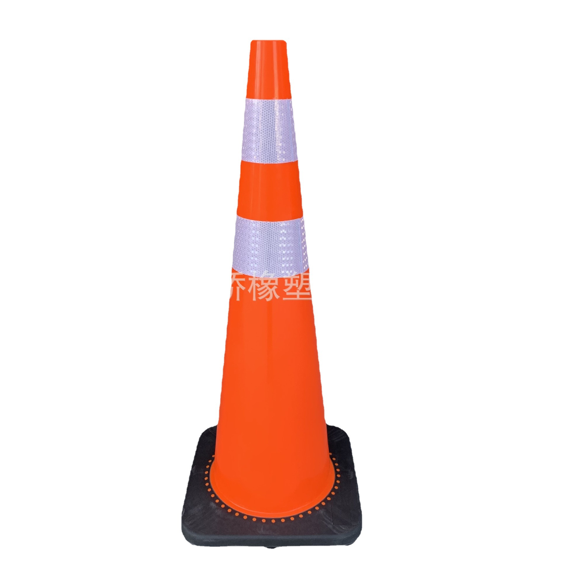 宏桥90公分4.2公斤黑底PVC路锥