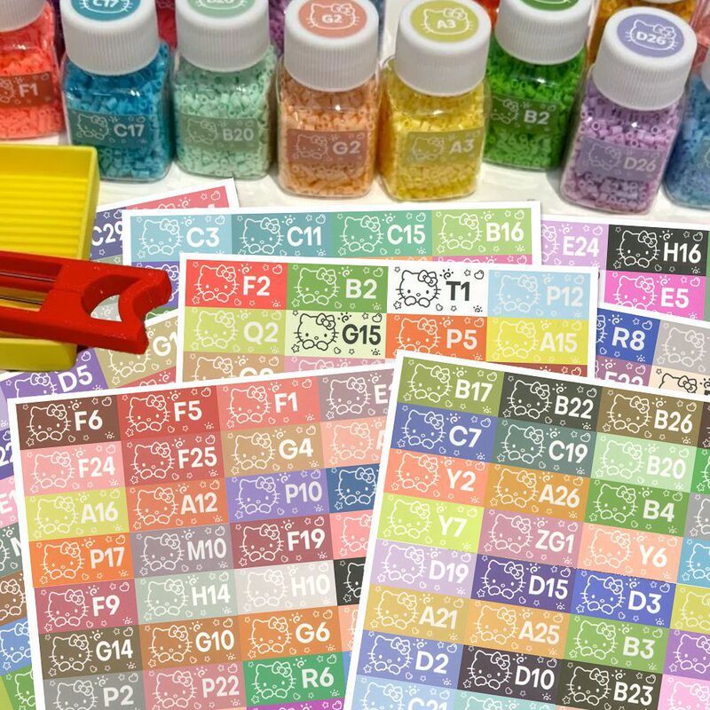 Popular Commonly Used Bead Color Code Reference Labels, Bead Color Code Stickers 295, Hello Kitty Square Cute Fusion Beads Popular Commonly Used Bead Color Code Reference Labels, Bead Color Code Stickers 295, Hello Kitty Square Cute Fusion Beads