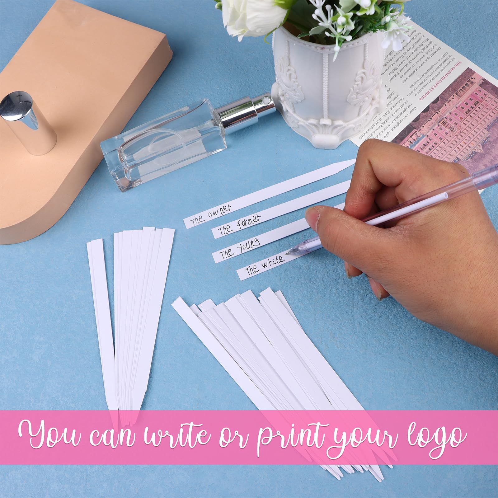 香水试香纸闻香条尖形棉质吸水纸香水调香测试纸试香卡扩大香味纸