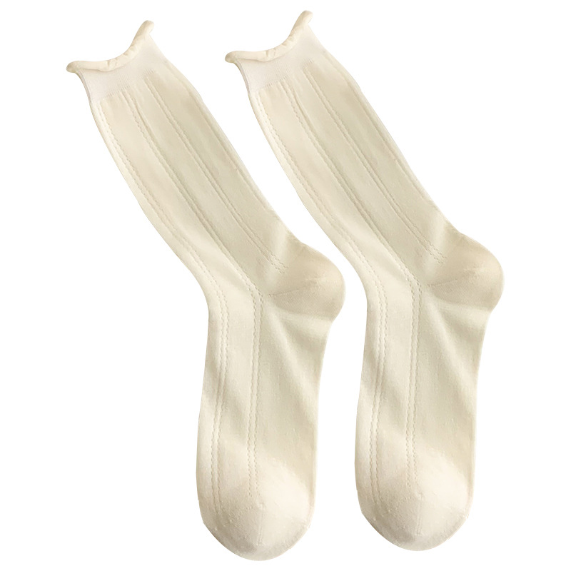 Piles de calcetines de verano para mujeres delgadas mallas transpirables tendencia rizada calcetines de verano sueltas calcetines de mes