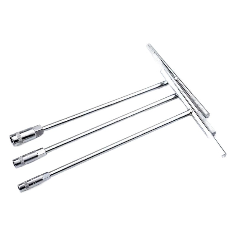 Llave de Tubo en T de Acero Cromo Vanadio Genuino, Hexagonal Externa, Extendida, Antideslizante, Herramienta de Reparación de Motocicletas