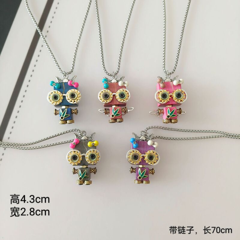 Cross-Border Handmade DIY into Robot Accessories Screw Gear Pointer Keychain Necklace Pendant Punk 112