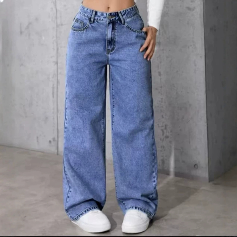 Factory Stock Cheap Clearance Loose Straight-Leg Jeans Wide-Leg Long Pants Extended Length Cross-Border Foreign Trade Stock Mixed Batch Factory Stock Cheap Clearance Loose Straight-Leg Jeans Wide-Leg Long Pants Extended Length Cross-Border Foreign Trade Stock Mixed Batch