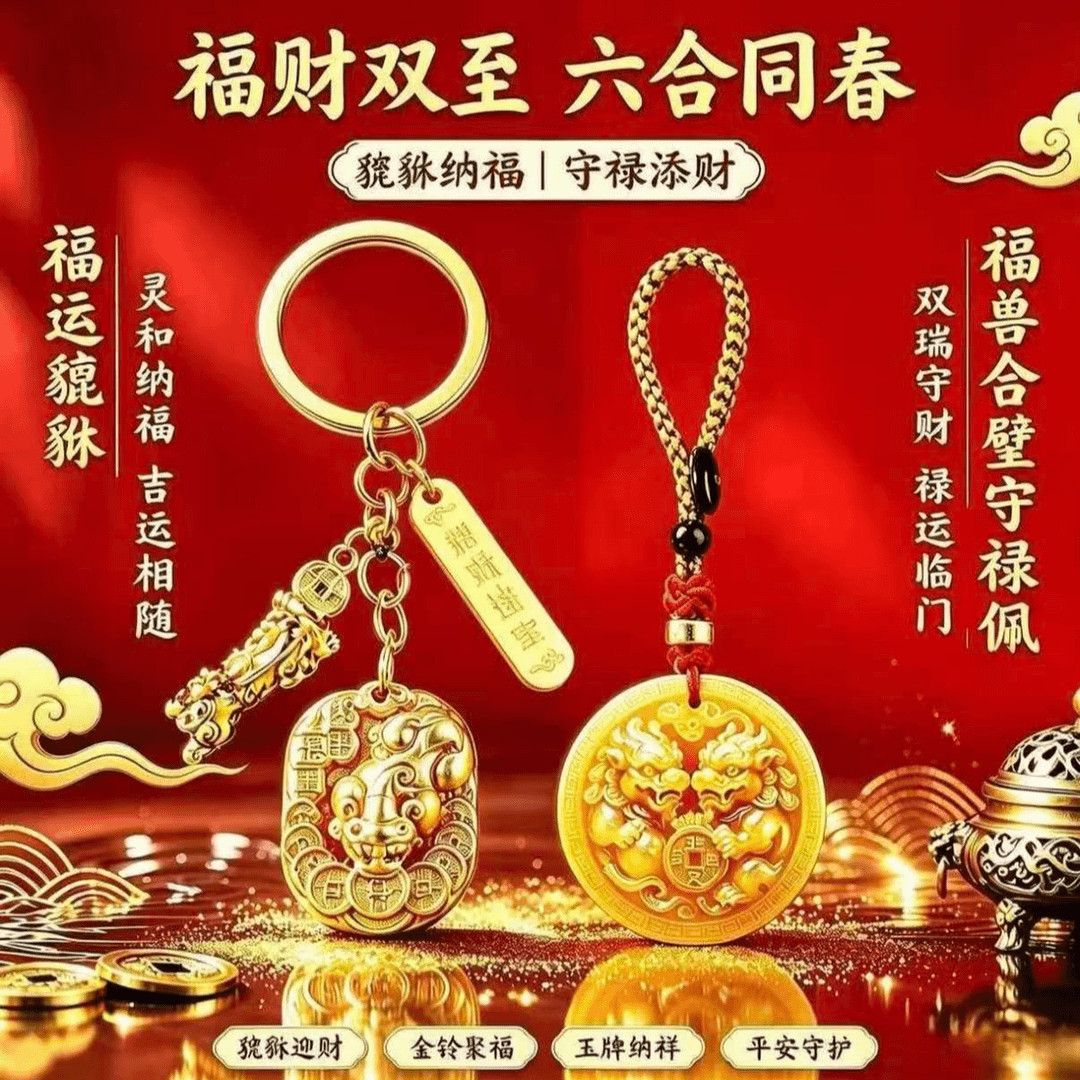普陀山臻品手作福运貔貅迎财祥瑞圣兽随身汽车挂件一件代发批发