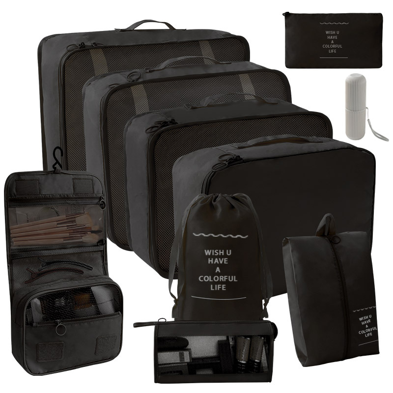 블랙 10 장 세트 [7 장 세트 + 후크 백 + 트라이앵글 백 + 워시 컵]