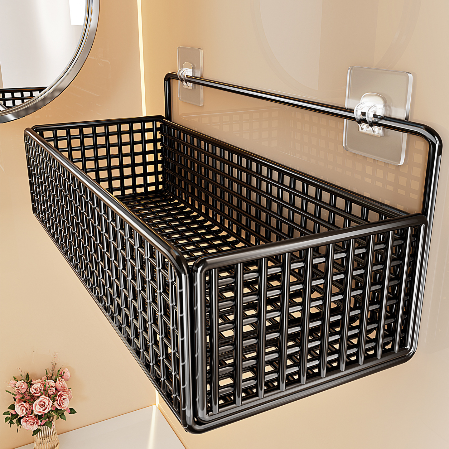 Bathroom Toilet Storage Rack Wall-Mounted Toilet Wall Bath Bathroom Kitchen Punch-Free Wall Storage Rack