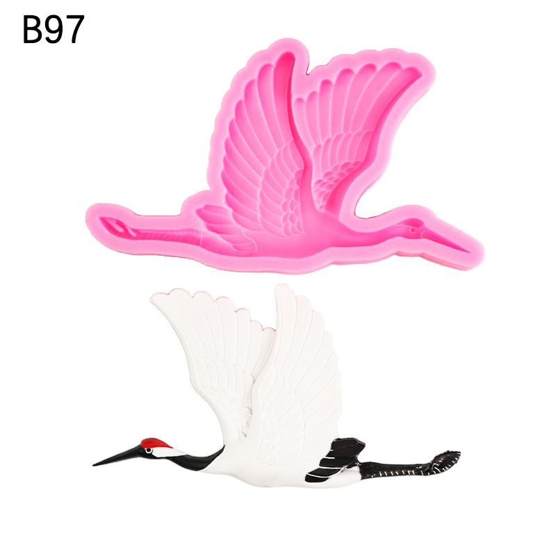 Grúa voladora molde de silicona DIY epoxi animal colgante grúa aromaterapia adornos pastel chocolate Decoración