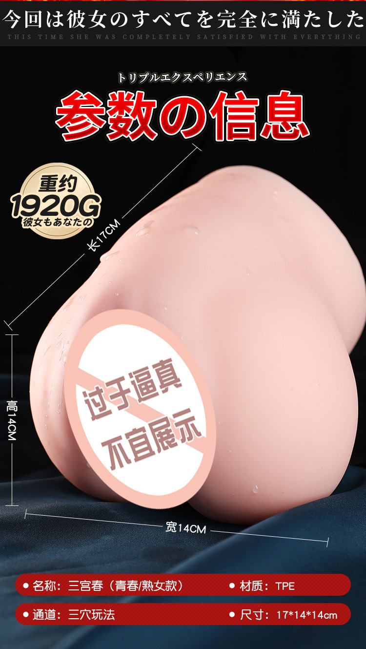 Jiuai Airplane Cup Inverted Mold Male Masturbator Half-Body Buttocks TPE Manual — detail image 1