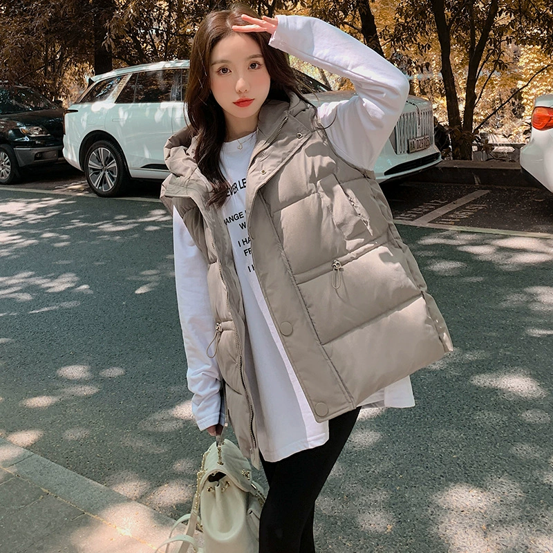 Модный пуховый хлопковый жилет, Женская осенне-зимняя новая короткая жилетка в Корейском стиле, жилет в иностранном стиле, хлопковая одежда, куртка для внешней торговли, оптовая продажа