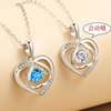 Agile pendant for St. Valentine's Day heart shaped, zirconium, fashionable necklace for friend, gift for girl