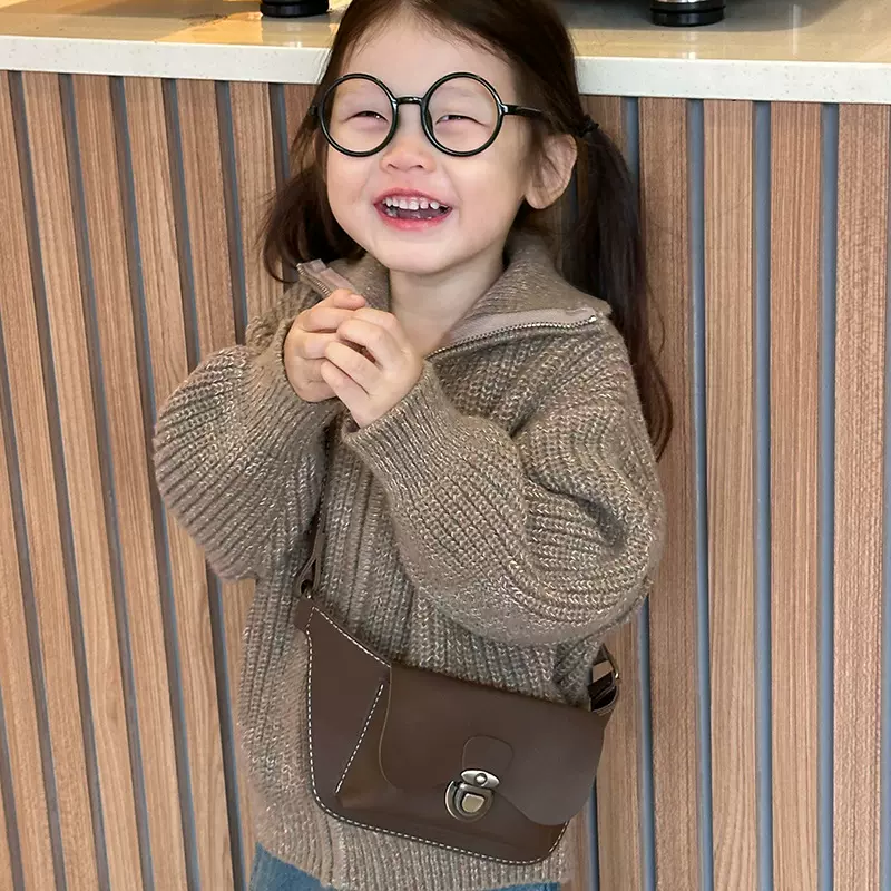 冬季新款韩版PU单肩包包宝宝零钱斜挎腰包幼儿园女孩洋气儿童胸包