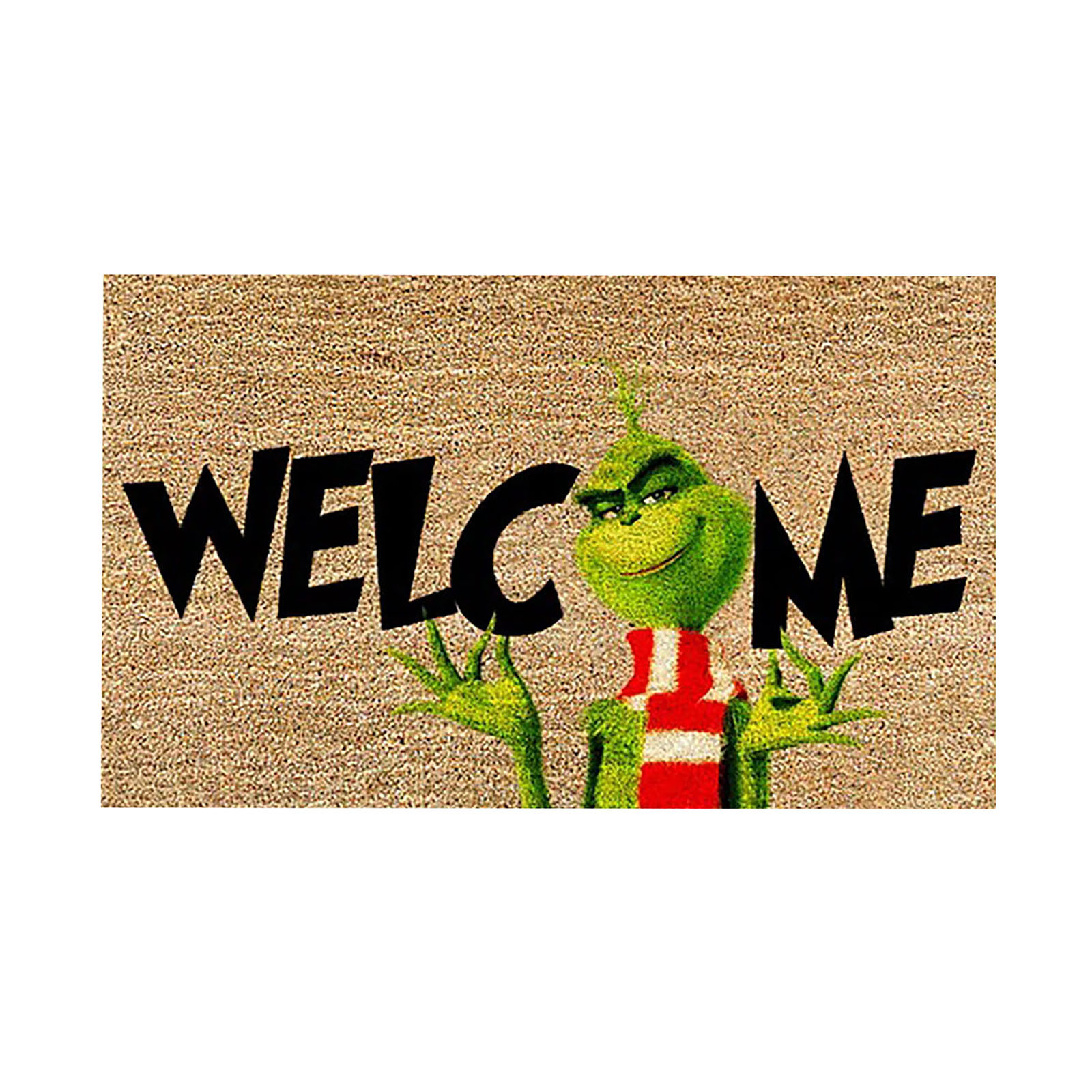 En stock Grinch alfombra del piso transfronterizo alfombra de Navidad alfombra de puerta de vacaciones verde payaso alfombra del piso
