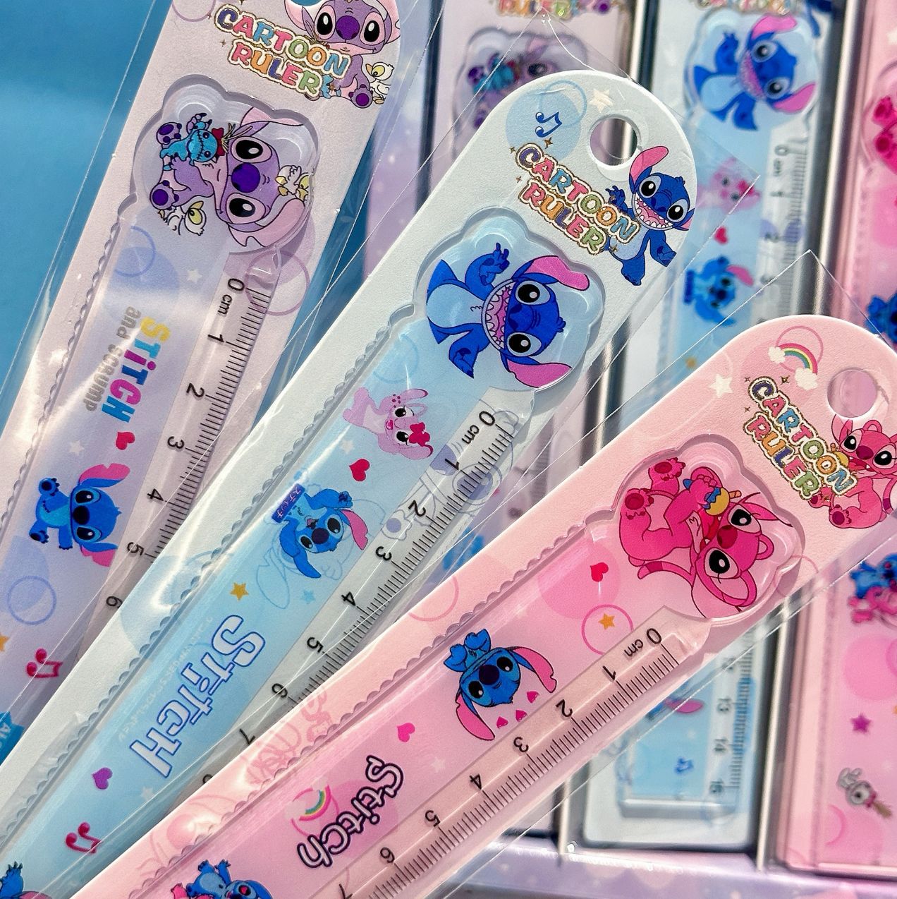 dibujos animados regla recta azul 15cm creativa onda modelado pintura regla de medición estudiantes de primaria aprendizaje suministros de papelería