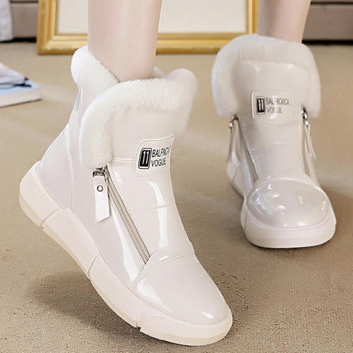  autumn and winter new women's shoes mid-calf flat snow boots women's casual sports side zipper cotton boots women's one-piece drop shipping