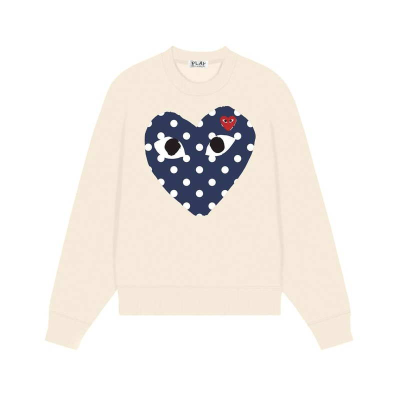 Comme des Garcons川久PLAY刺绣爱心秋冬季长袖圆领毛圈卫衣 男女|undefined