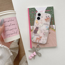 田园风可爱动物适用iPhone16pro max苹果15手机壳防摔13/14带链条