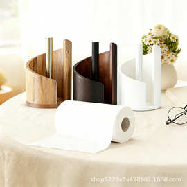 跨境新品木制桌面纸巾架家用办公收纳卷纸客厅卧室装饰摆盘收纳盒