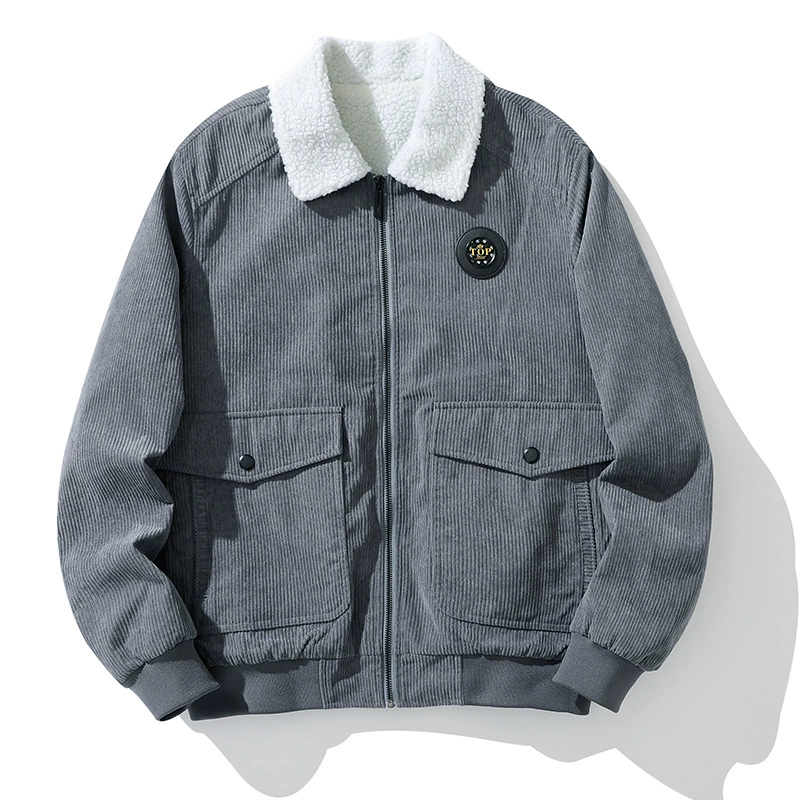 Пальто 2023 осенне-зимняя утолщенная Повседневная универсальная модная свободная Мужская куртка на флисовой подкладке, весенне-осенняя бейсбольная одежда
