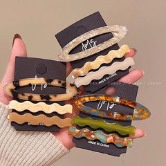 シンプルなアセテートヘアピンサイドクリップサイドヘアクリップ女性用3点セット2025新しいins額bbクリップヘッドバンド