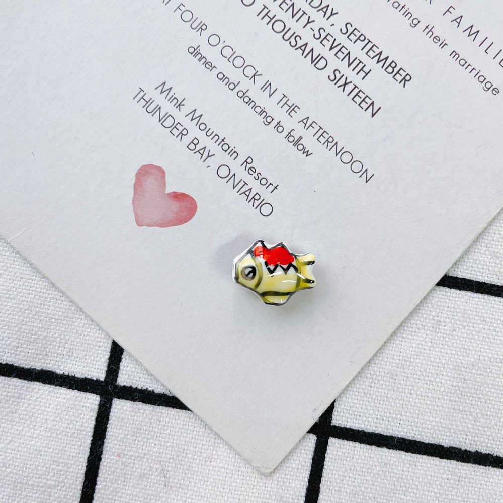 10 PCS/Package 15*12mm Ceramics Fish Jewelry Accessories Beads display picture 10