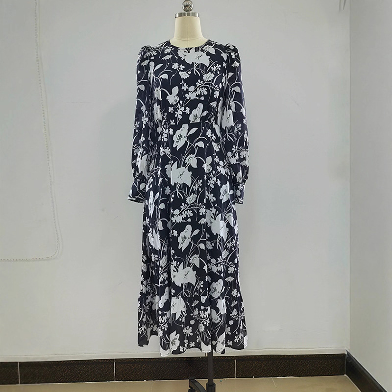 25 Women's Autumn New Style Zhu Zhu's Camellia Print Skirt Mid-Length Slimming Floral Dress for Women 25 Women's Autumn New Style Zhu Zhu's Camellia Print Skirt Mid-Length Slimming Floral Dress for Women