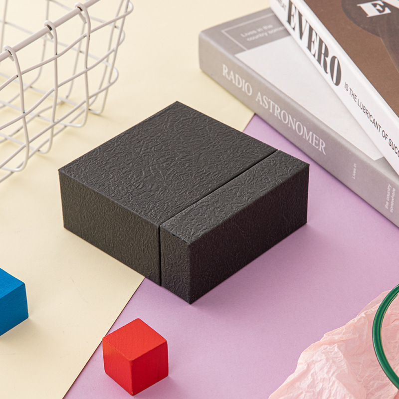 검은색 손으로 반죽한 종이 서랍 상자, 서랍 상자 9.5X9.5X3.5CM(빈 상자)