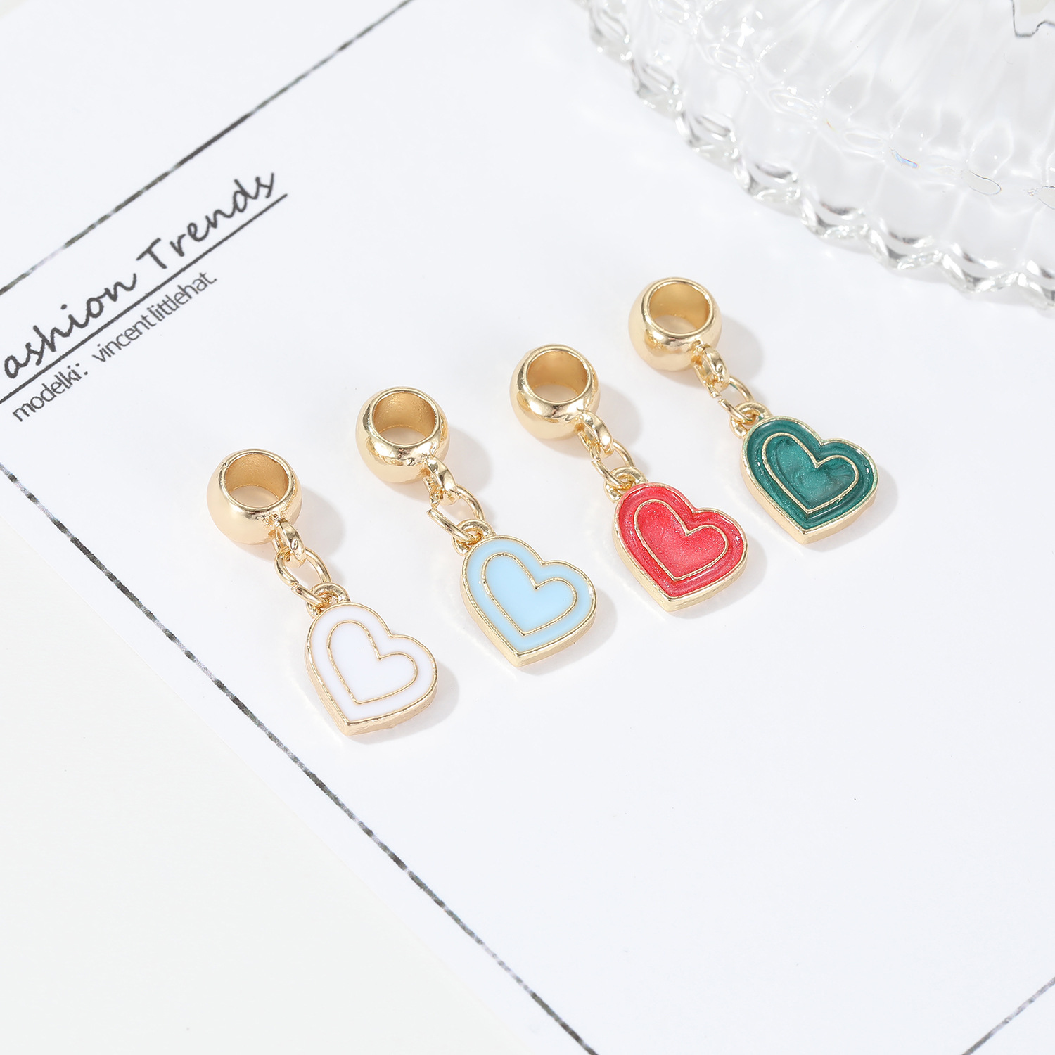 Retro Heart Shape Alloy Enamel Jewelry Accessories display picture 2