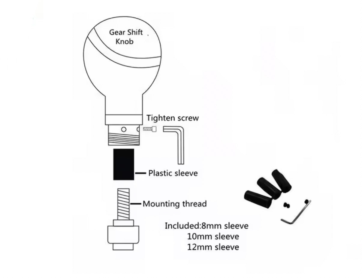 Cross-Border Car Modification Parts Carbon Pattern Gear Shift Knob Round Real Carbon Fiber Shift Lever Head