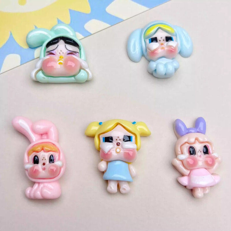 新しい光沢のある泣いている赤ちゃん漫画少女樹脂アクセサリー diy クリーム接着剤携帯電話ケース水カップ靴と衣類アクセサリー|undefined