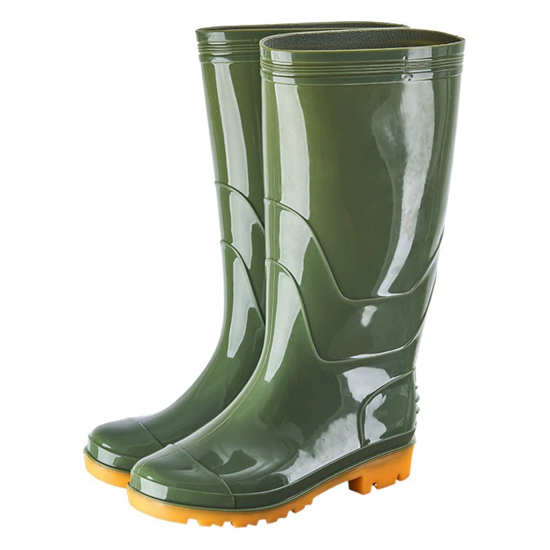 Мужские сапоги от дождя высокие сапоги от дождя мужские средние водонепроницаемые нескользящие и износостойкие защитные ботинки для защиты труда черные водяные ботинки производителей оптом
