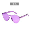 The new frameless connecting fruit mirror jelly transparent sunglasses European and American candy color sunglasses integrated color cross -border