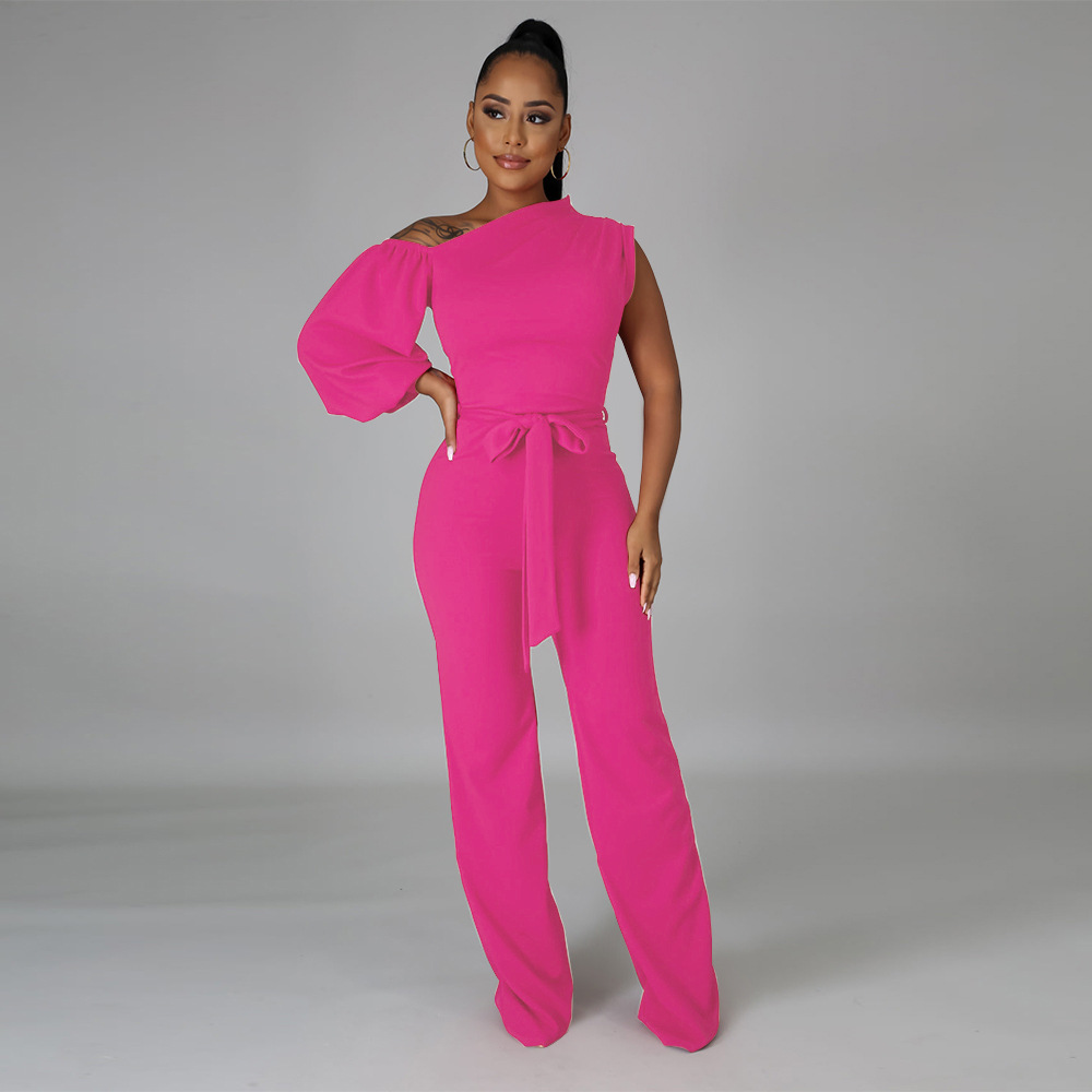 294g Weight Full Length Pants Length Polyester Fabric Type Mid Waist Waist Line Jumpsuits Pants Type Stretchy Elasticity Street Occasion Comfort Function Slim Fit Type Solid Color Pattern Summer, Spring Season Women's Gender Casual Style Women's Street Casual Solid Color Full Length Jumpsuits 8