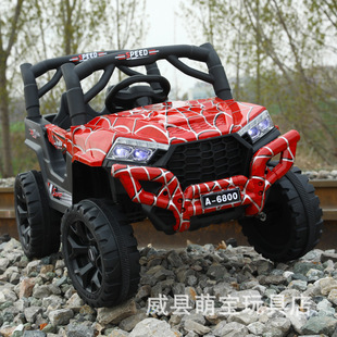 Pikeqi children's electric car off-road vehicle baby four-wheel belt remote control car child car can sit