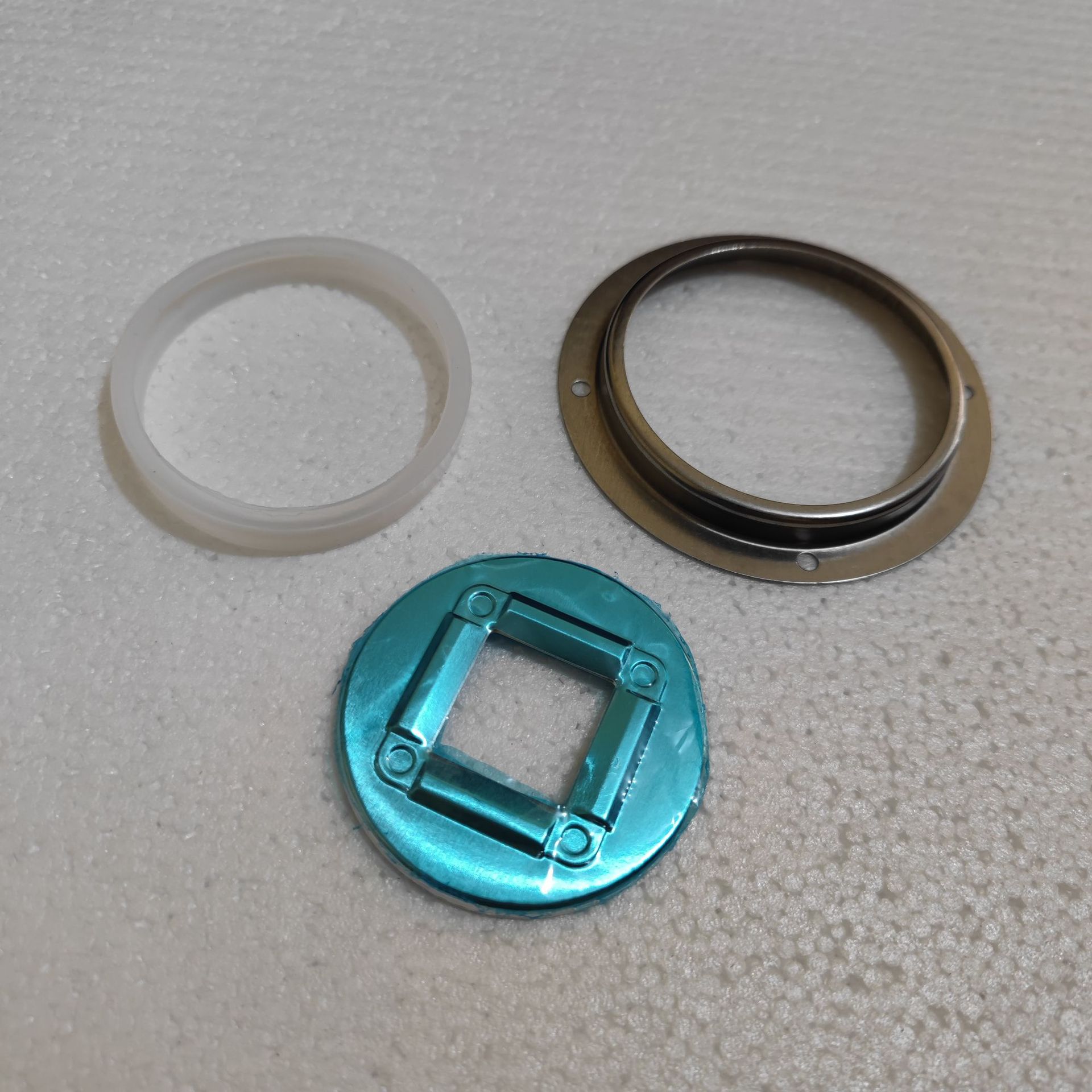 78透镜金属压圈防水胶圈铝反光片三件套LED工矿灯具凹凸镜片配件