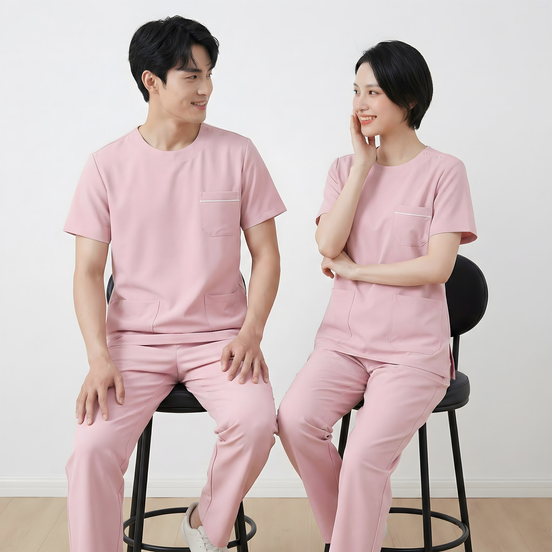 洗手衣女月子中心月嫂长袖作服牙科医美防走光短袖手术室刷手服