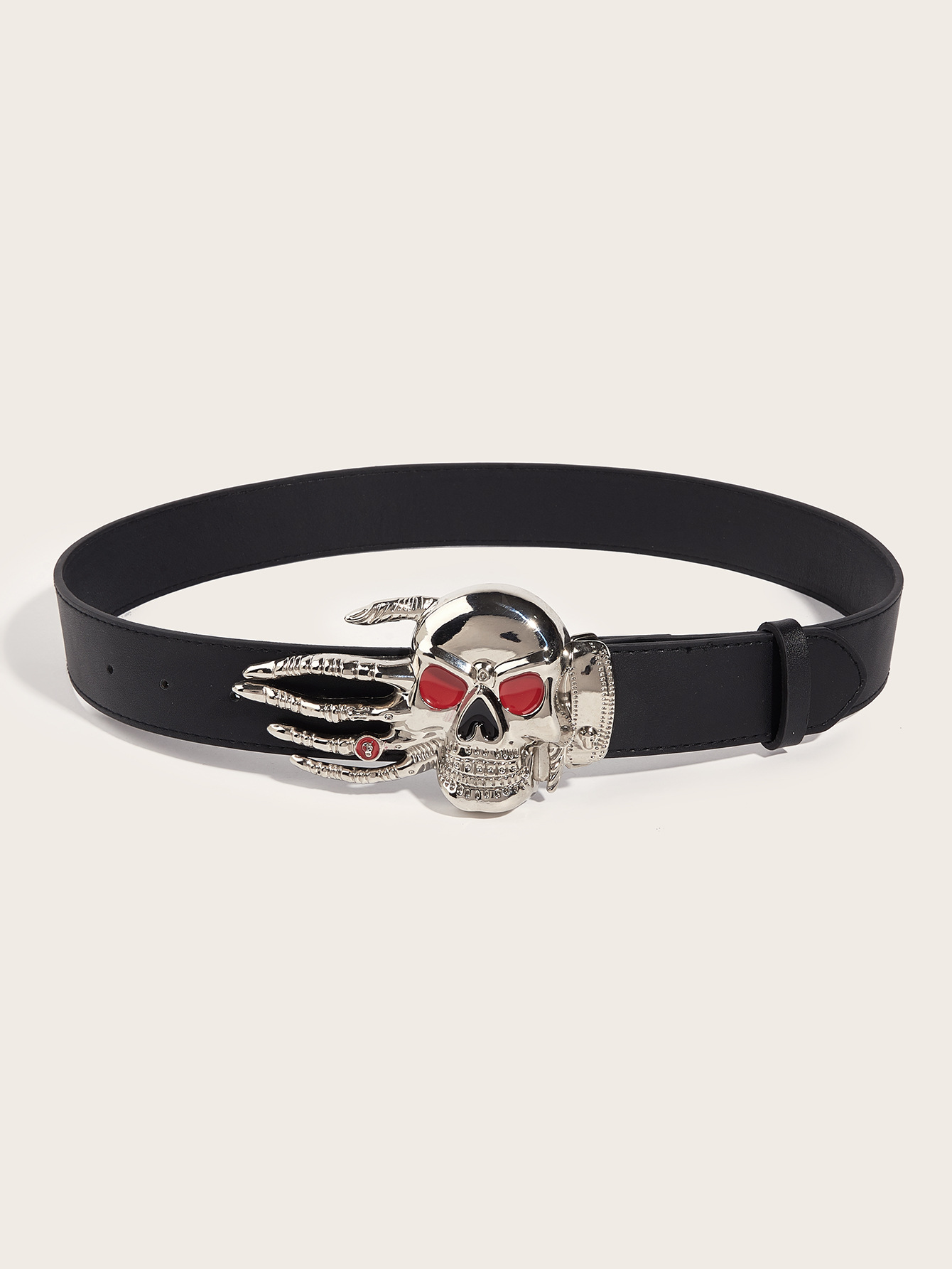 Halloween Festival Skull Pattern Hip-Hop Exaggerated Punk Skull Pu Leather Alloy Unisex Leather Belts