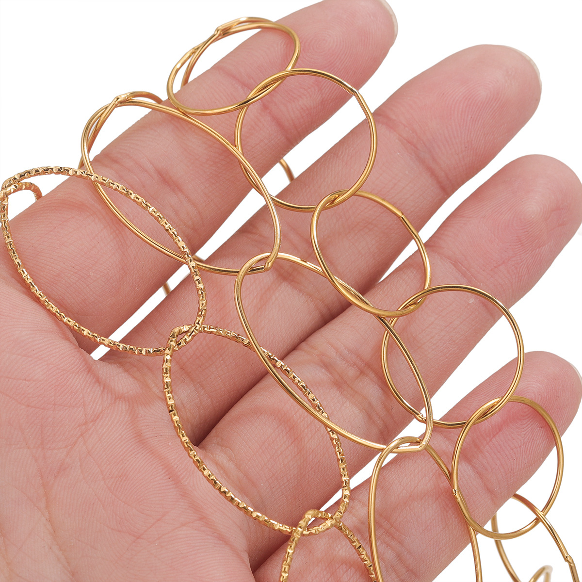 Europa y los Estados Unidos transfronterizos simple gran cadena chapado 18K oro real coreano cadena hecha a mano diy joyería accesorios collar pulsera