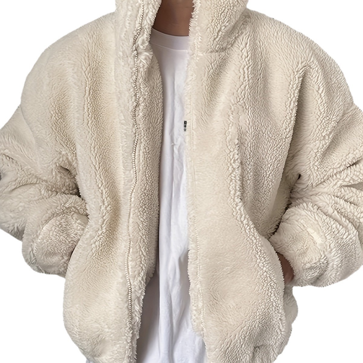 Men's Jacket Double-sided Velvet Warm Coat Stand Up Collar Autumn_voghion.com
