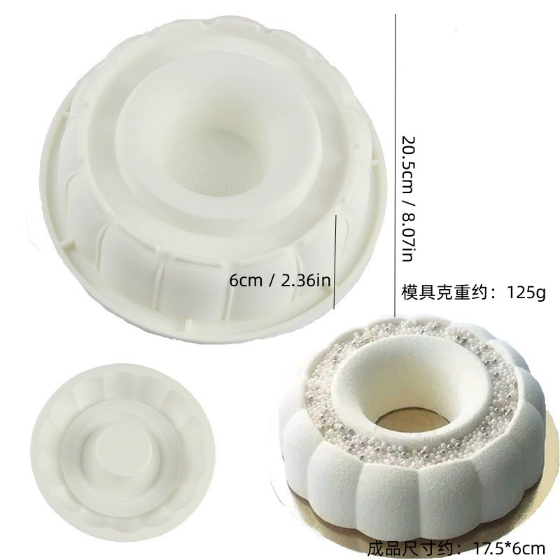 Silicone mousse mold Italy, white 21×21×4 cm, food-grade flexible baking tray