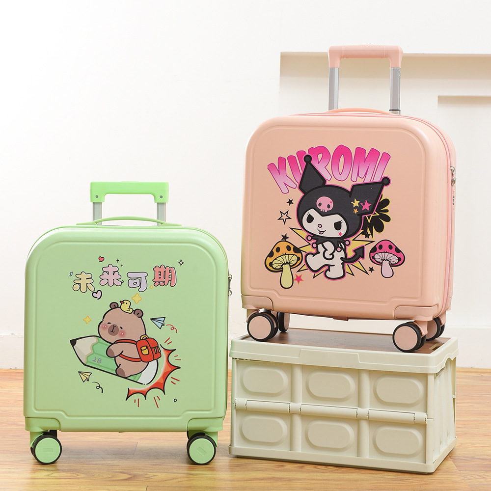 Cartoon Suitcase with Logo Printing, 20inch Children's Suitcases in Macaron Colors, High-Quality Pull-Along Suitcase, Travel Suitcase with Custom Image Printing