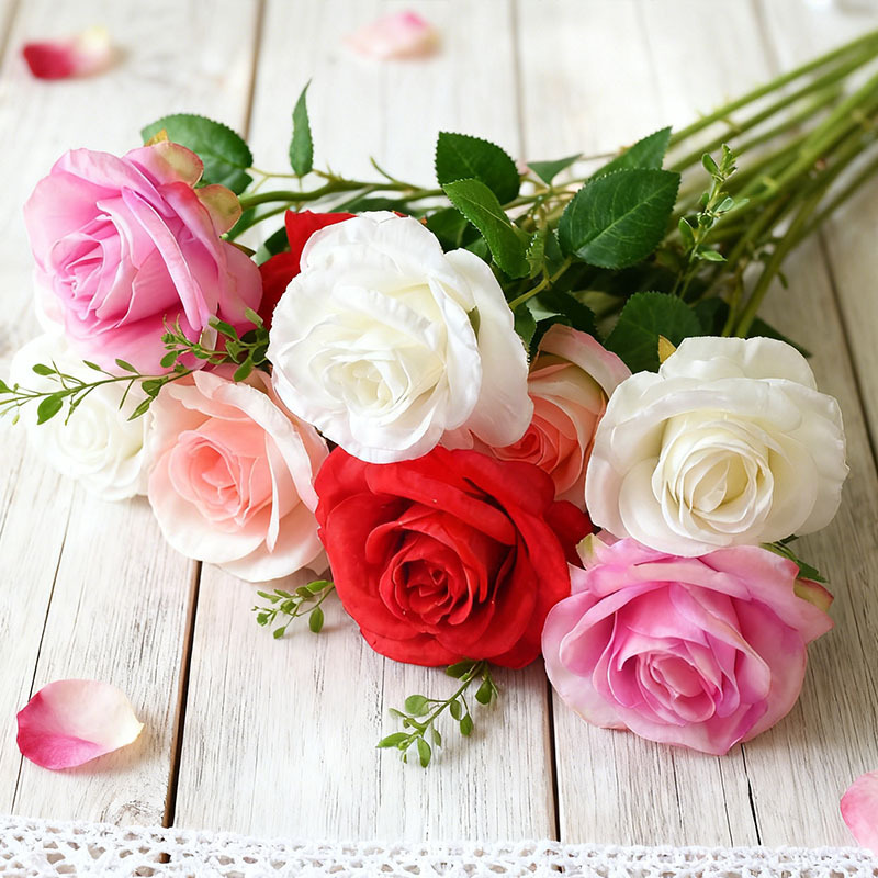 화면 시뮬레이션 꽃 도매 가정용 가구 단일 장미 사진 배경 발렌타인 데이 선물 꽃 단일 머리 장미