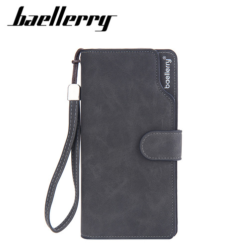 Baellerry men's clutch European and American matte leather multi-card zipper buckle wallet retro clutch wholesale
