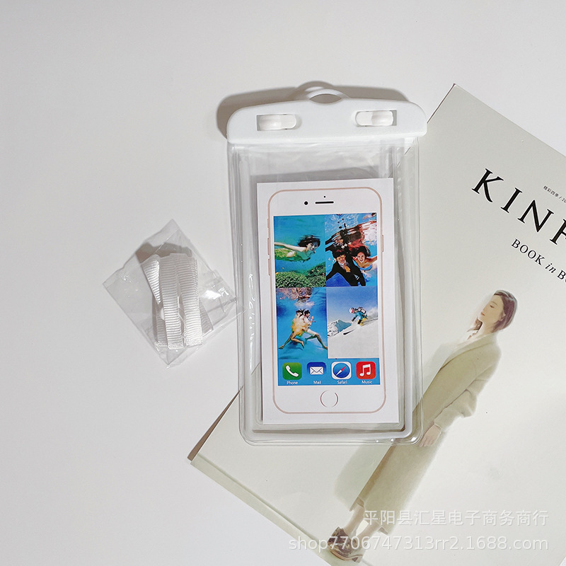 発光携帯電話防水バッグ、水泳、ラフティング、ダイビング用PVC蛍光携帯電話防水透明保護ケース、在庫あり、卸売|undefined