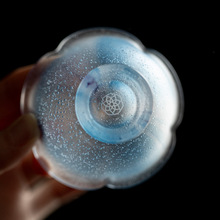 古法琉璃功夫茶具品茗杯个人杯高级泡茶器舆山堂品牌花口高足品杯