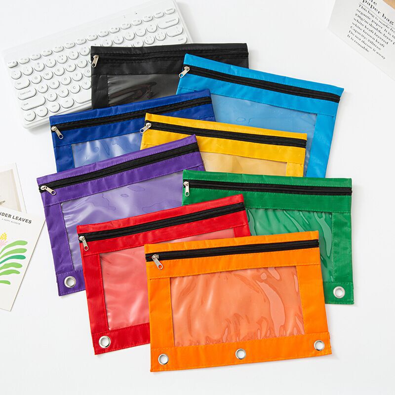 Three-hole Document Bag Air Eye Binder Pencil Bag Oxford Cloth Office B5 Stationery Bag Large Capacity Pencil Bag Storage Bag