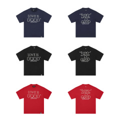 ニッチトレンドブランド GOODBRAND Pearl LOVE IS GOOD 半袖 高品質 男女兼用 カップル Tシャツ