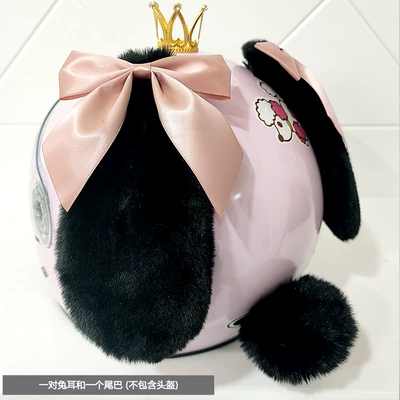 and Cycling Helmet Accessories — Motorcycle wheel hub - black-ear-pink-bow-tail